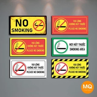 Biển No Smoking Gắn Tường - Biển Báo Cấm Hút Thuốc Gắn Tường