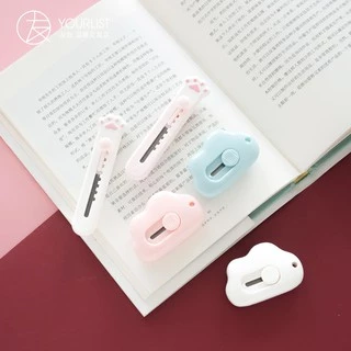 Dao Rọc Giấy Mini Cute Chân Mèo Đám Mây Nhỏ 💖 Cắt Giấy Sticker Hình Dán Bàn Học Phụ Kiện Decor Trang Trí Bullet Journal