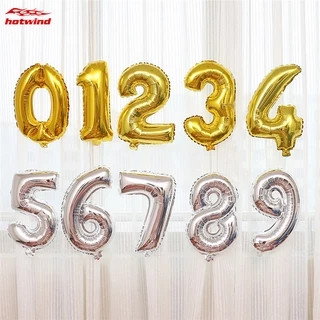 HW 40.64 cm Foil Birthday Balloons Air Helium Number Balloon Happy Birthday Party Decoration Figures Balloon