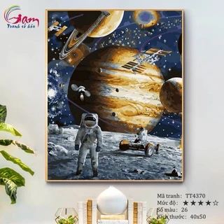 Tranh số hóa Gam phi hành gia du hành vũ trụ có khung 40x50cm TT4370