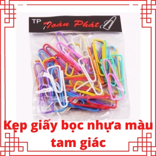 Kẹp giấy bọc nhựa màu tam giác