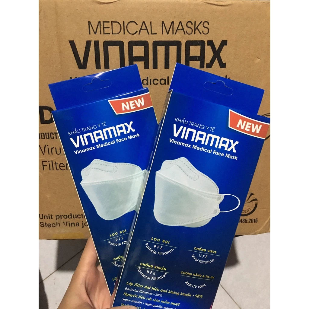 Sỉ thùng 300 cái khẩu trang kf94 VINAMAX 30 hộp
