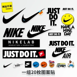 Set 20 Miếng Dán nike jordan Chống Nước Trang Trí Vali laptop Hành Lý