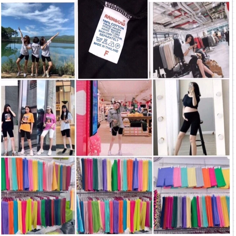 BIGSIZE - Quần ngố trên gối legging thun thái lan mạc RAINBOW - MÀU TRƠN