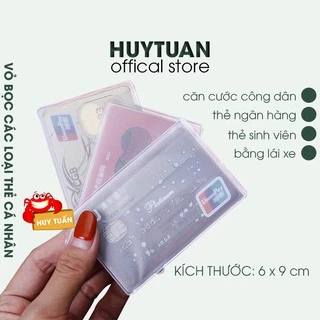 BỘ 8 vỏ bọc thẻ căn cước bằng lái thẻ tín dụng trong suốt (VBT08)