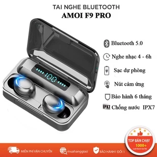 HỎA TỐC 2H -Tai nghe True Wireless Amoi F9 PRO Bluetooth 5.0 phiên bản cảm ứng, kiêm sạc dự phòng - BẢO HÀNH 12T