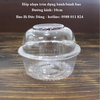 100 Hộp nhựa tròn đựng bánh bao, bánh ngọt