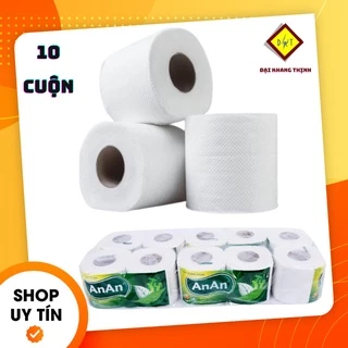 Giấy vệ sinh An An Khăn giấy cuộn An An bán 10 cuộn/1 cây 2 LỚP 100% GIẤY NGUYÊN CHẤT