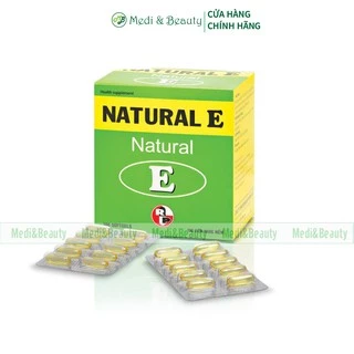 Viên uống vitamin e thiên nhiên, Chống oxi hóa, hạn chế lão hóa, đẹp da  NATURAL E hộp 100 viên