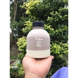 Chai nhựa miệng rộng tròn lùn nắp đen NHỰA ĐỒNG NAI 400ml dày dặn - đựng nước, trà sữa - kèm nắp