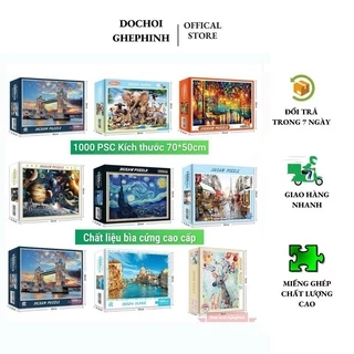 Bộ Tranh Ghép Xếp Hình 1000 Mảnh Jigsaw Puzzle (Tranh ghép 70*50cm) Bản Thú Vị Cao Cấp