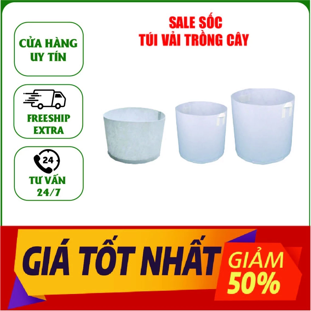 [GIÁ GỐC TẠI XƯỞNG] Túi vải ươm cây, Túi vải trồng cây nhiều kích thước, tiện lợi, dễ sử dụng