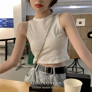 Áo Dệt Kim Áo Tank Top Dáng Lửng Sát Nách Hàng Quảng Châu Loại 1 Màu Trơn Gợi Cảm Cho Nữ Mix Đồ Xinh