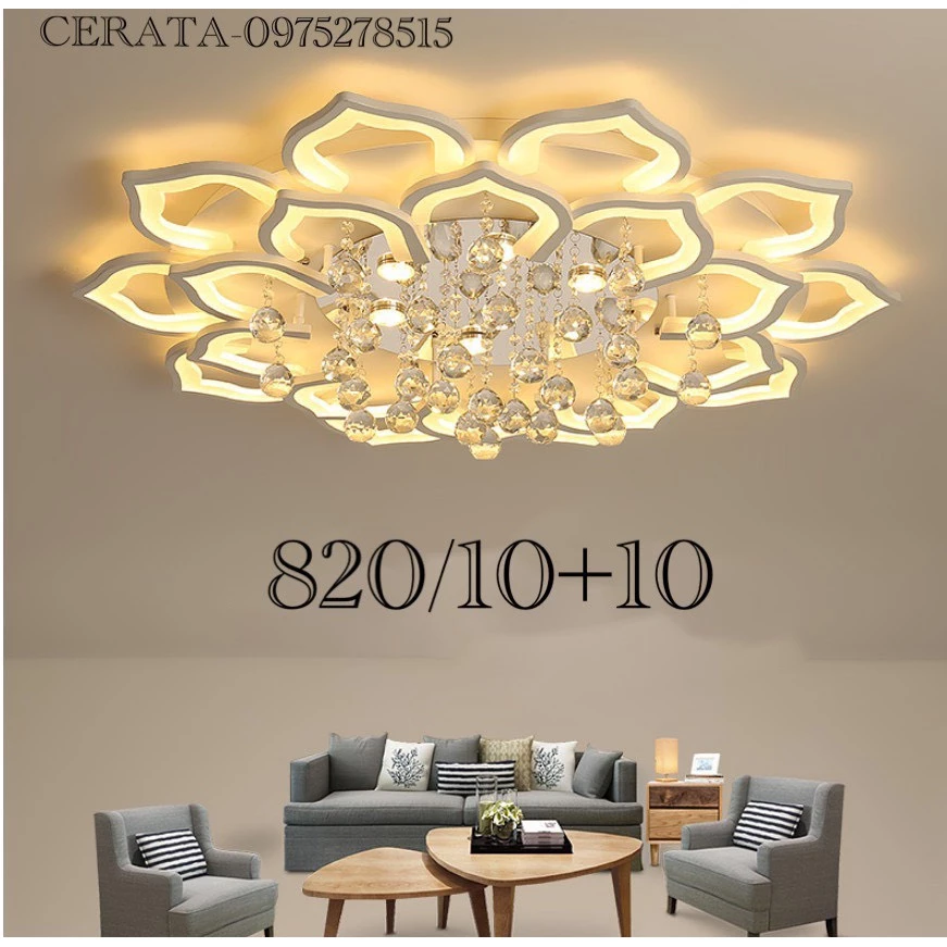Đèn Mâm 20 Lá Sen MS:820 MICA Pha Lê Sử Dụng Để Trang Trí Phòng Ngủ, Phòng Khách SHOWROOM...Cực Đẹp ( Bảo Hành 3 năm )