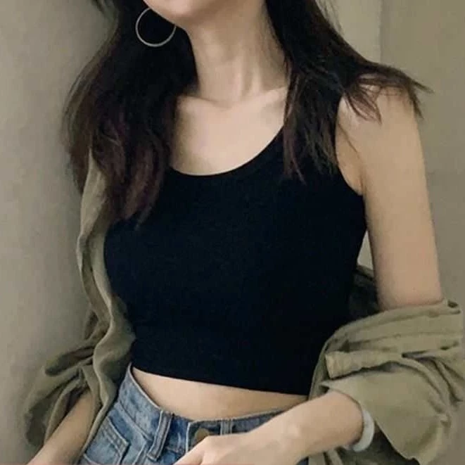 [Abao] Áo Crop Top Sát Nách Bó Sát Không Tay