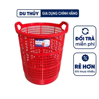 Sọt nhựa tròn lớn màu đỏ có tay cầm 53cm Việt Thành, nhựa pp chính phẩm, bền chắc, đựng quần áo, vật dụng gọn gàng