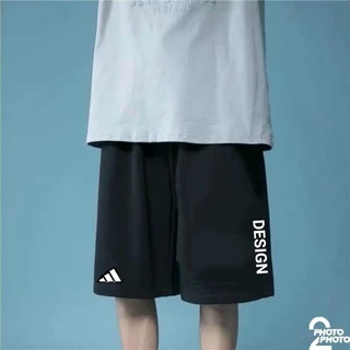 Có bigsize - Quần short unisex ullzang Hàn Quốc vải dù gió mịn màu đen đùi mặc nhà