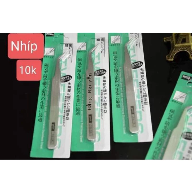 nhíp inox đầu tà- gắp đá to, gắp sticker