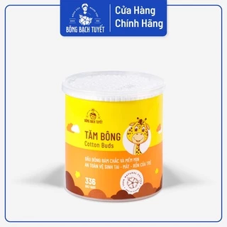 1 hủ tăm bông merigo bạch tuyết cho bé (hủ tròn 330 que)