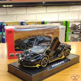 Xe mô hình giá rẻ Lamborghini LP770-4 tỉ lệ 1:32 hãng Miniauto màu đen bóng