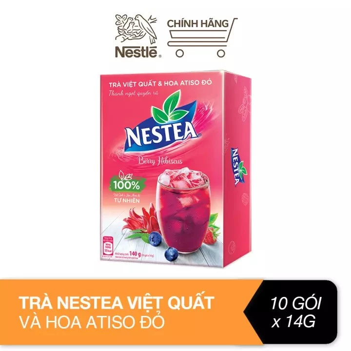 Trà Việt Quất Và Hoa Atiso Đỏ Nestea Hộp 10 Gói x 14g