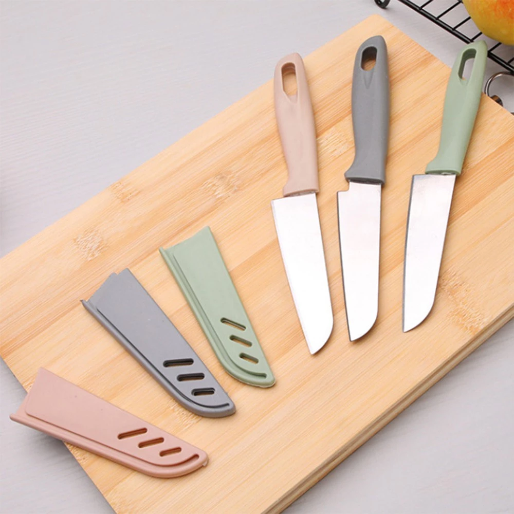 Set 2 Dao Gọt Vỏ Trái Cây - Dao Cắt Hoa Quả Thép Du Lịch Có BAO LƯỠI - HÀNG CÓ SẴN