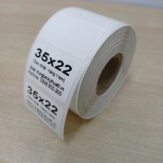 Giấy in nhiệt mã vạch, tem nhãn 35x22 mm, 1 tem/hàng