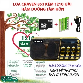 Đài nghe pháp thoại 1210 Hàm Dưỡng Tâm Hồn, Máy Niệm Phật Mini, Đài Craven 853 nghe thẻ nhớ, USB, FM