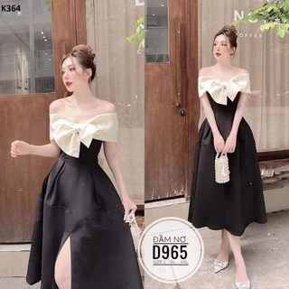 ĐẦM TRỄ VAI NƠ TRƯỚC NGỰC XẺ TÀ BIGSIZE (L-2XL)