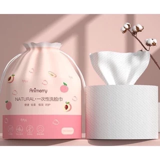 Khăn lau mặt khô tẩy trang đa năng ANIMERRY NATURAL- 100% COTTON