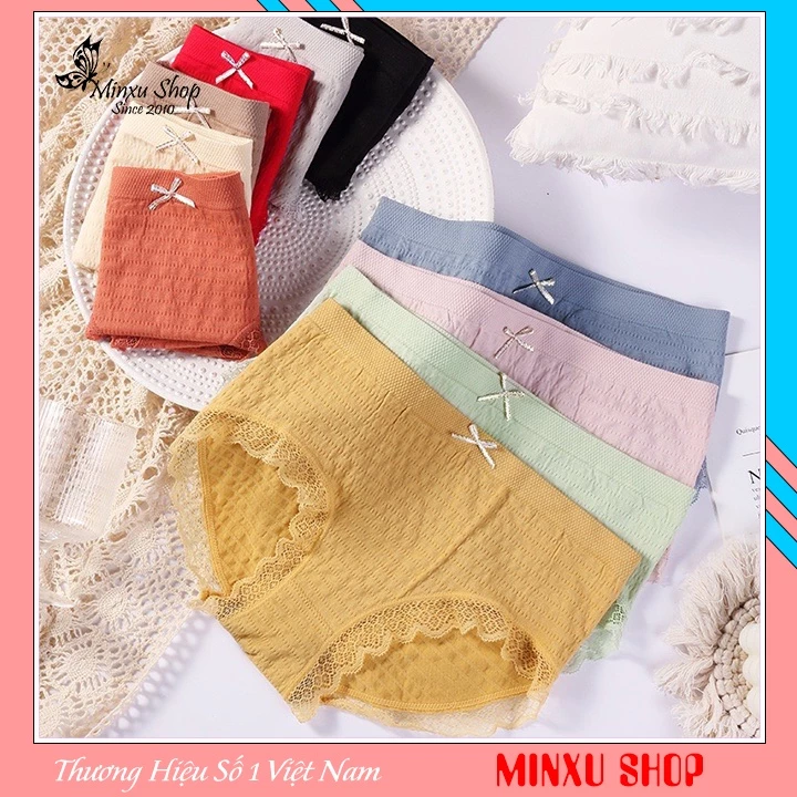 Quần lót nữ cotton nhún vải mềm ôm bụng nâng mông, quần chíp thông hơi co giãn 4 chiều Minxu shop mã 088