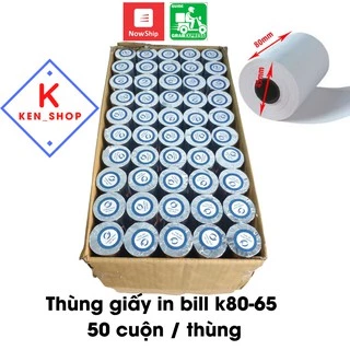 (100 cuộn) Giấy In Bill K80 x45 (80mm) Mực đen Cho máy in bill, giấy in nhiệt k80 - 45