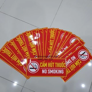 Bảng cấm hút thuốc in decal dán kích thước 15 x 40