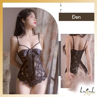 Bodysuit ren phối nơ sexy xẻ đáy gợi cảm - B12