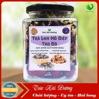 ✅[HÀNG CAO CẤP] Trà Hoa Đậu Biếc Táo Đỏ Loại Thảo Mộc Thượng Hạng Hũ 389ml Để Detox, Thải Độc, Thanh Nhiệt, Ngủ Ngon