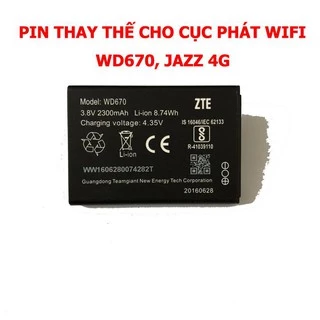 Pin WD670,ZTE, JAZZ dung lượng 2300mAh Zin máy