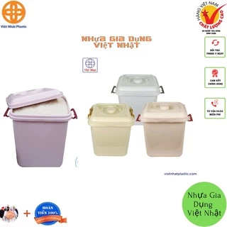 Thùng đựng gạo 10kg Việt Nhật có nắp đậy - thùng nhựa có nắp. VN5351