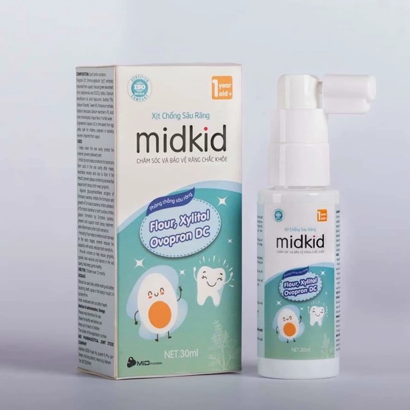 Xịt chống sâu răng Midkid-Chống sâu răng,ố vàng,hôi miệng