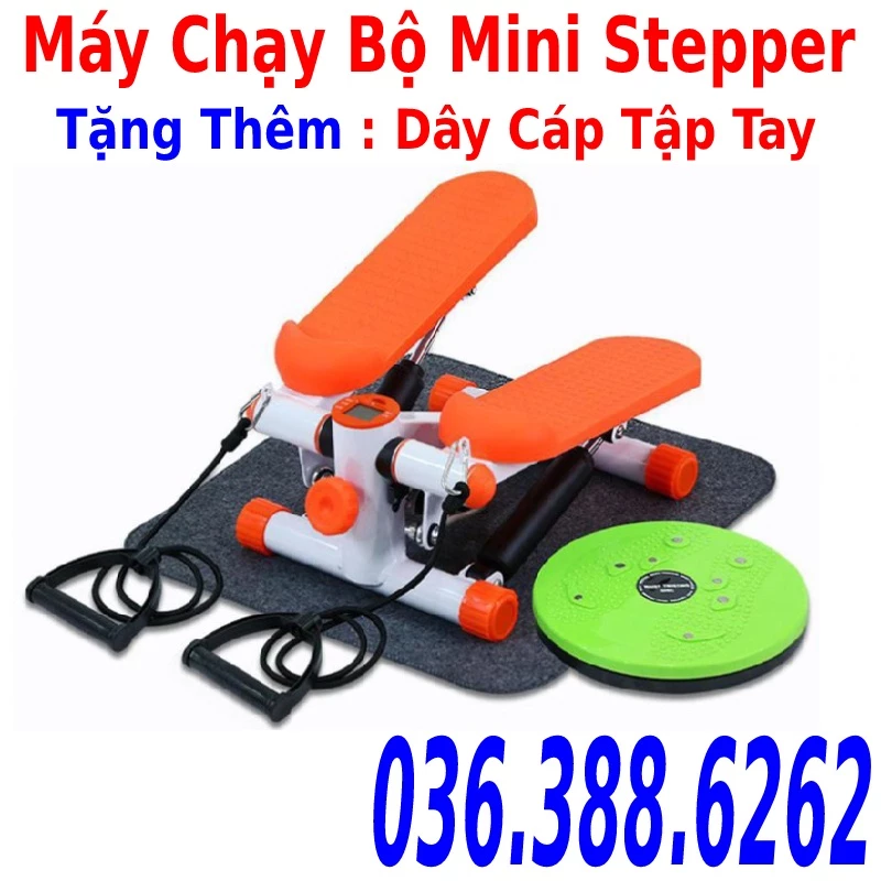 Máy chạy bộ leo núi tại chỗ mini stepper tăng chỉnh được độ dốc khi tập tặng dầu bôi trơn dự phòng, bảo hành máy 2 năm