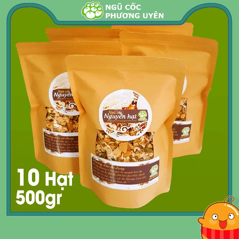 Ngũ cốc nguyên hạt ăn sáng Granola PHƯƠNG UYÊN mix từ 10 loại hạt dinh dưỡng tốt cho bà bầu