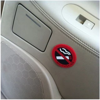 Decal Sticker 3d no smoking Dán Cảnh Báo Cấm Hút Thuốc Cho Xe Hơi ô tô