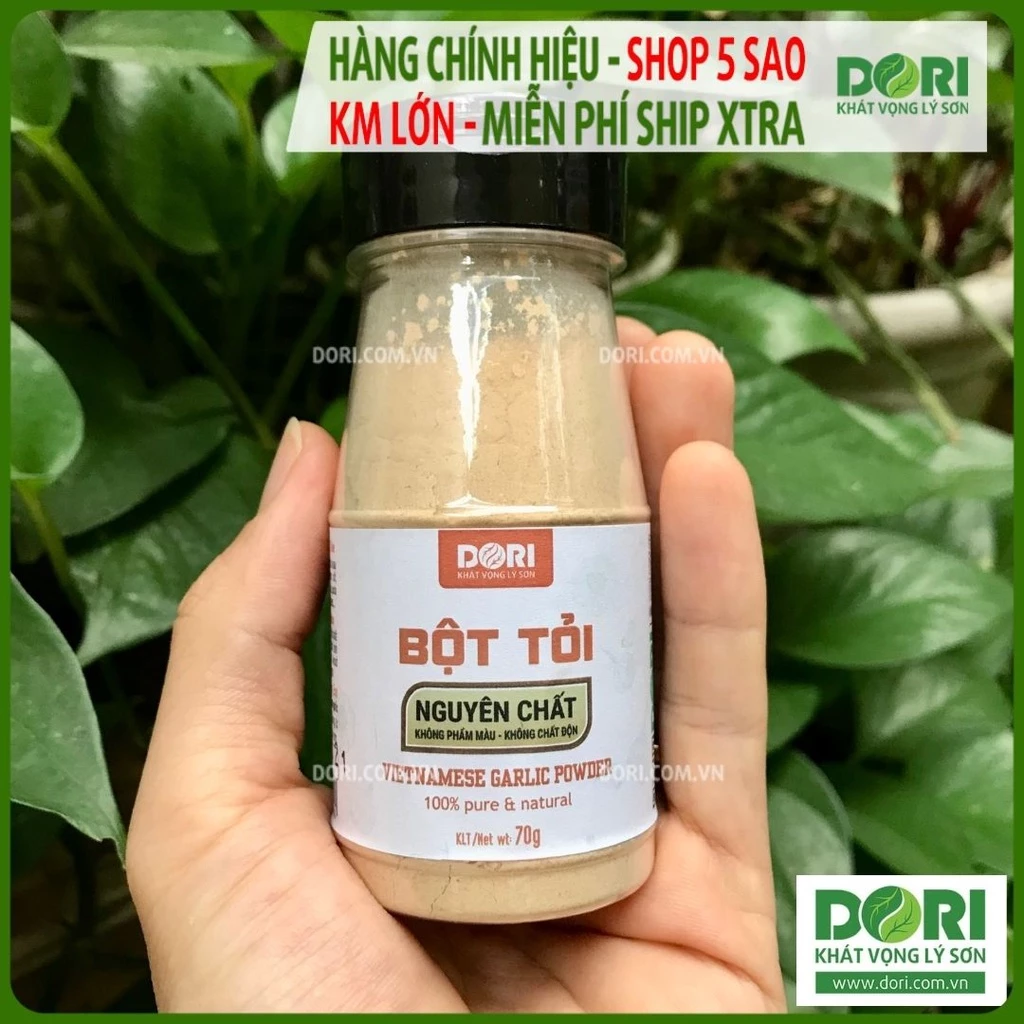 Bột tỏi nguyên chất - Dori Thơm - 70g - Gia vị Việt Nam - Bột gia vị