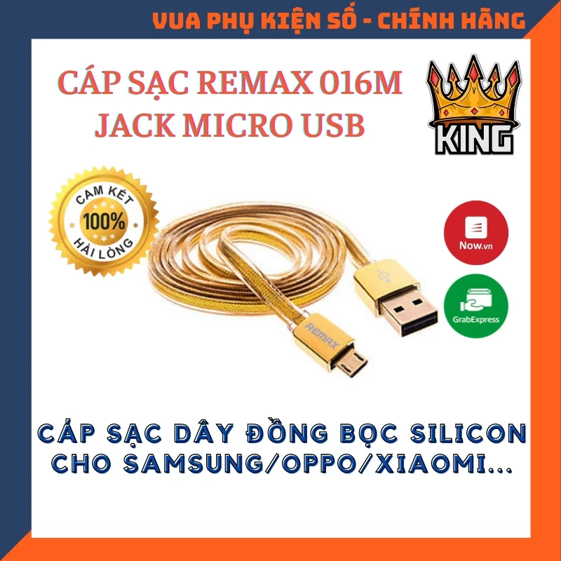Cáp Sạc Remax RC-016m vàng đồng - Cáp Android