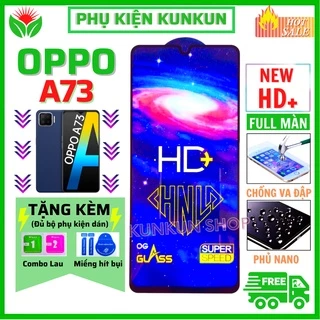 Kính Cường Lực Oppo A73 - Full màn hình - Vuốt siêu mượt cao cấp - Bảo vệ màn hình chịu được va đập tốt - Độ sáng HD+