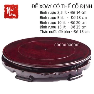 Đế gỗ xoay có thể cố định dùng đặt bình rượu, thác nước, và đồ vật để bàn khác