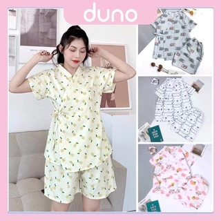 Bộ Pijama Kimono áo cộc quần lửng dễ thương chất kate Thái loại đẹp DUNO - BN01