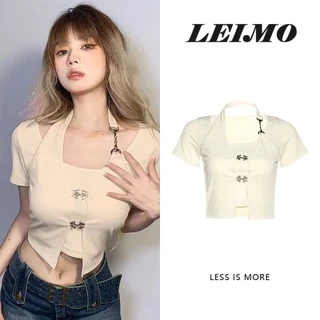 Áo croptop Tay Ngắn Thời Trang Mùa Hè Cho Nữ