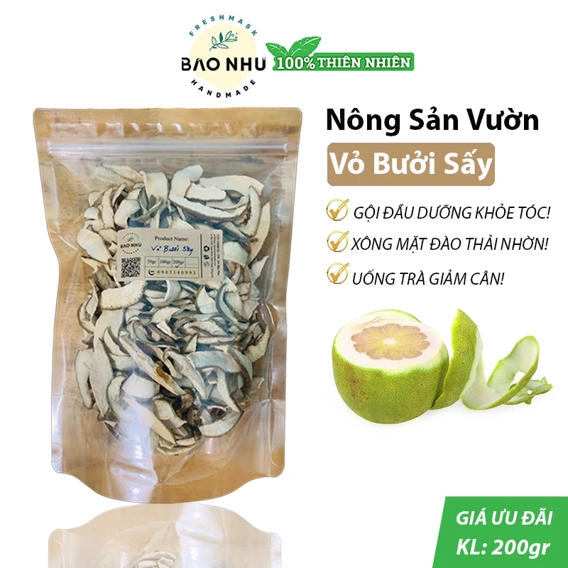 Vỏ bưởi non sấy nấu nước giảm cân, xông hơi, gội mượt tóc