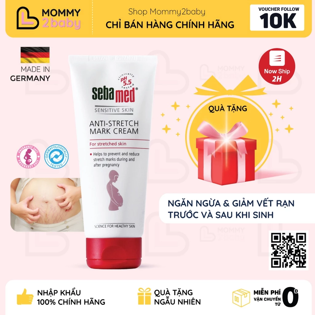 KEM NGĂN NGỪA RẠN DA BÀ BẦU & SAU SINH SEBAMED pH5.5 [Nhập Khẩu Chính Hãng]