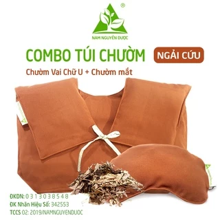 Combo túi chườm Vai Chữ U + Chườm Mắt Dược NGẢI CỨU Nam Nguyên Dược